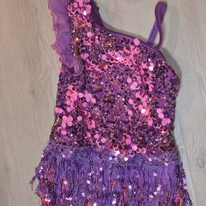 Weissman Purple and Pink Sequin Kids Dance Costume